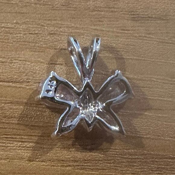 Sterling Silver Butterfly with Pink “Diamonds” Pendant - Picture 3 of 3